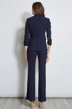 Elie Tahari 3 Button Ruched Sleeve Blazer- Jackets & Blazers