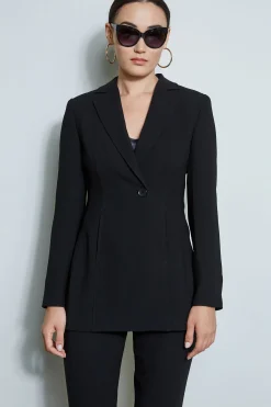 Elie Tahari Asymmetric Single Button Blazer- Jackets & Blazers