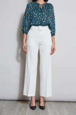 Elie Tahari Belted Crepe Pant- Bottoms
