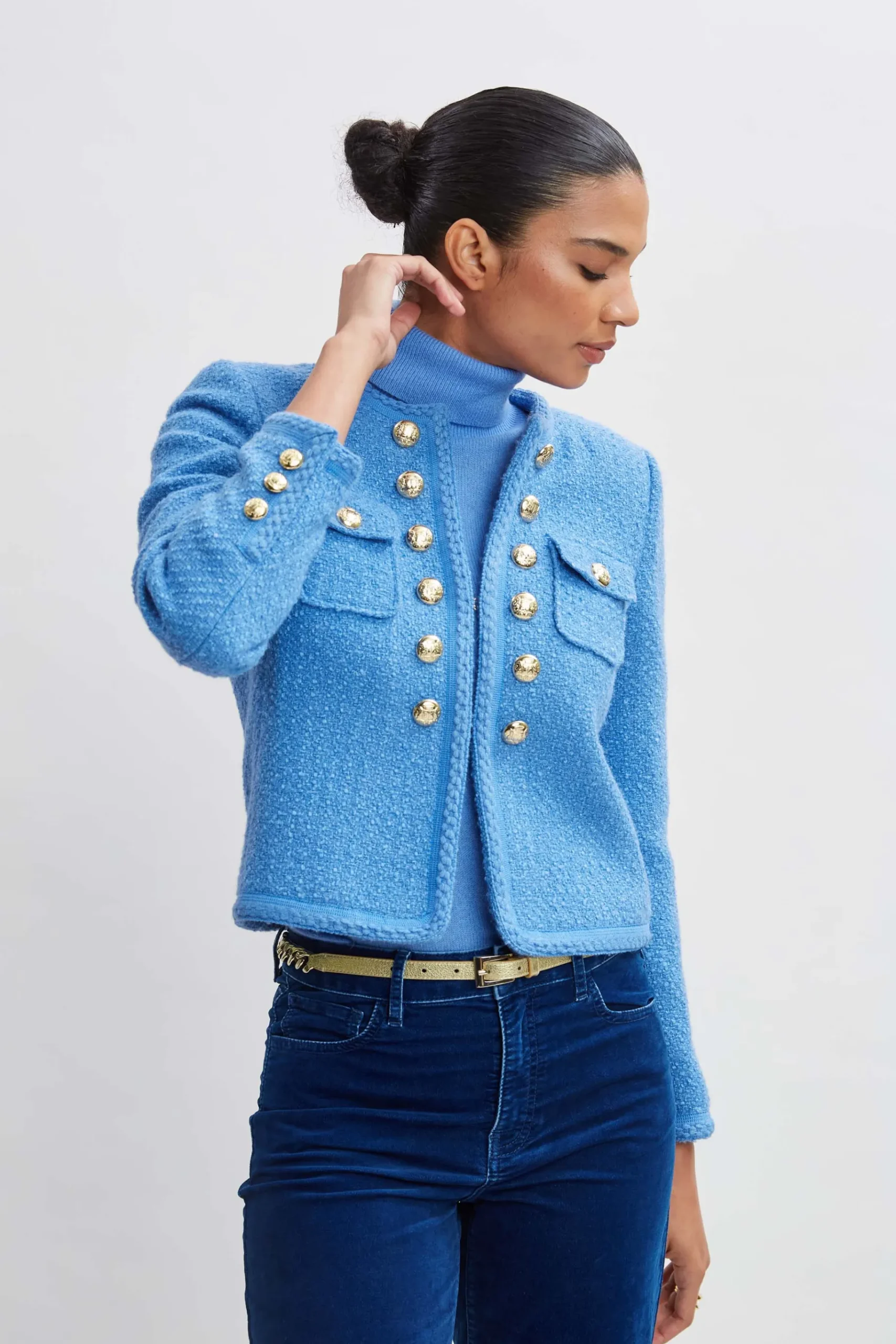 Elie Tahari Boucle Button Jacket- Jackets & Blazers