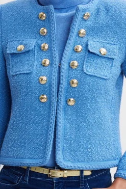 Elie Tahari Boucle Button Jacket- Jackets & Blazers