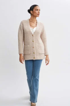 Elie Tahari Boucle Merino Cardigan- Tops & Sweaters