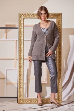Elie Tahari Boucle Merino Cardigan- Tops & Sweaters