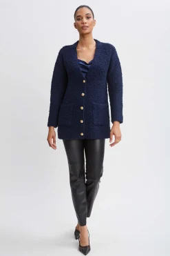 Elie Tahari Boucle Merino Cardigan- Tops & Sweaters