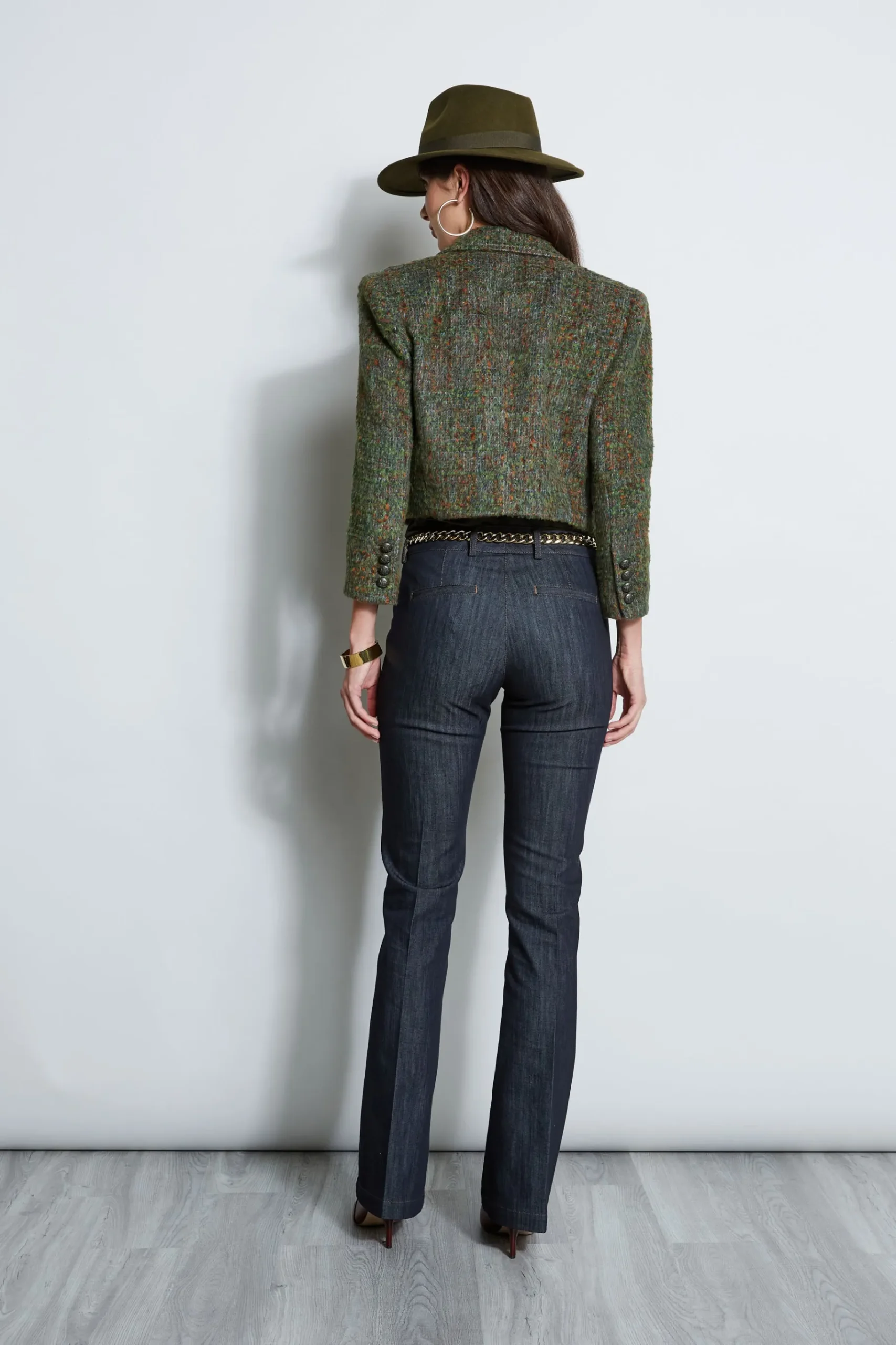 Elie Tahari Boucle Tweed Cropped Jacket- Jackets & Blazers