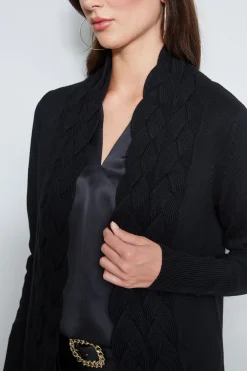 Elie Tahari Cable Cardigan- Tops & Sweaters