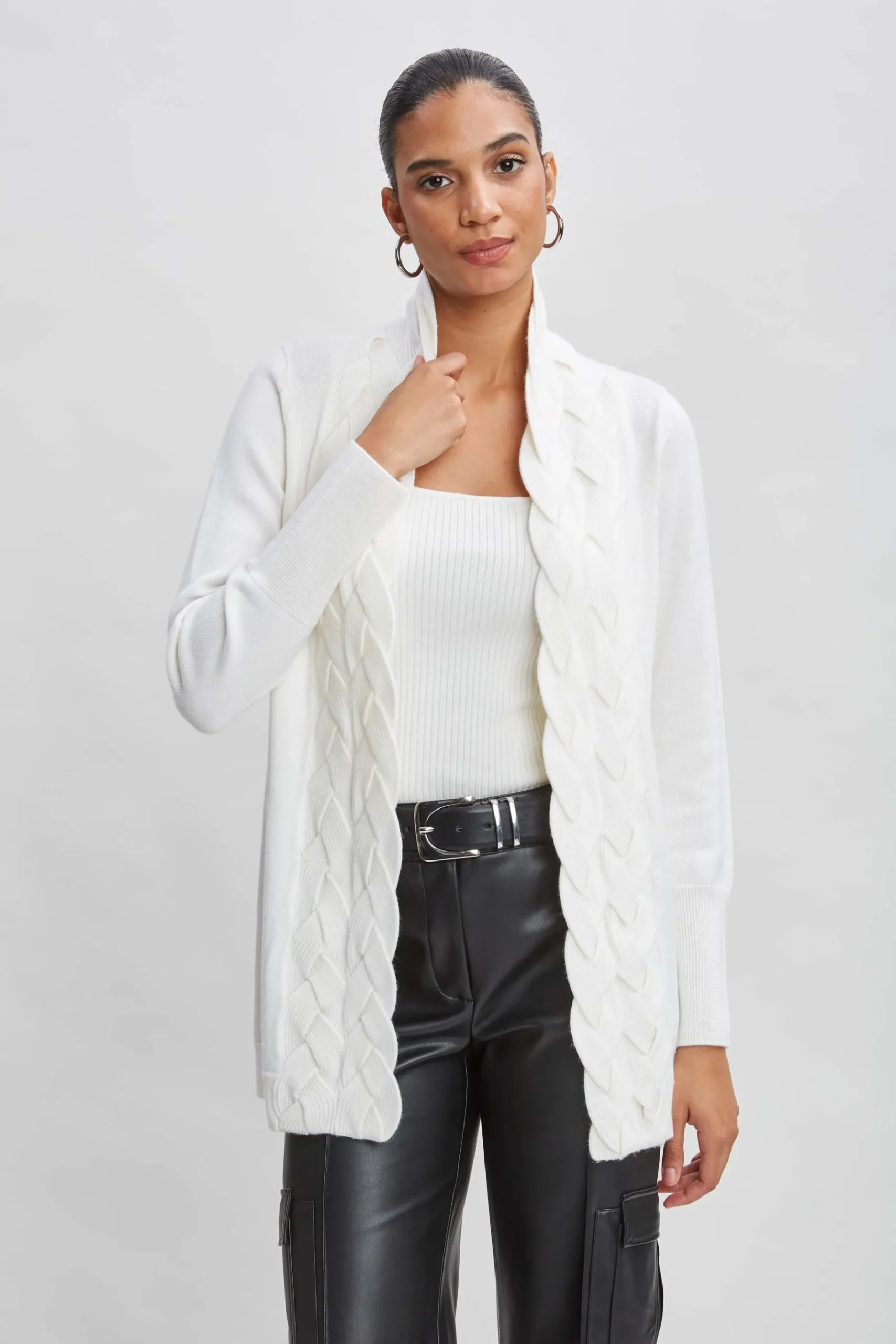 Elie Tahari Cable Cardigan- Tops & Sweaters