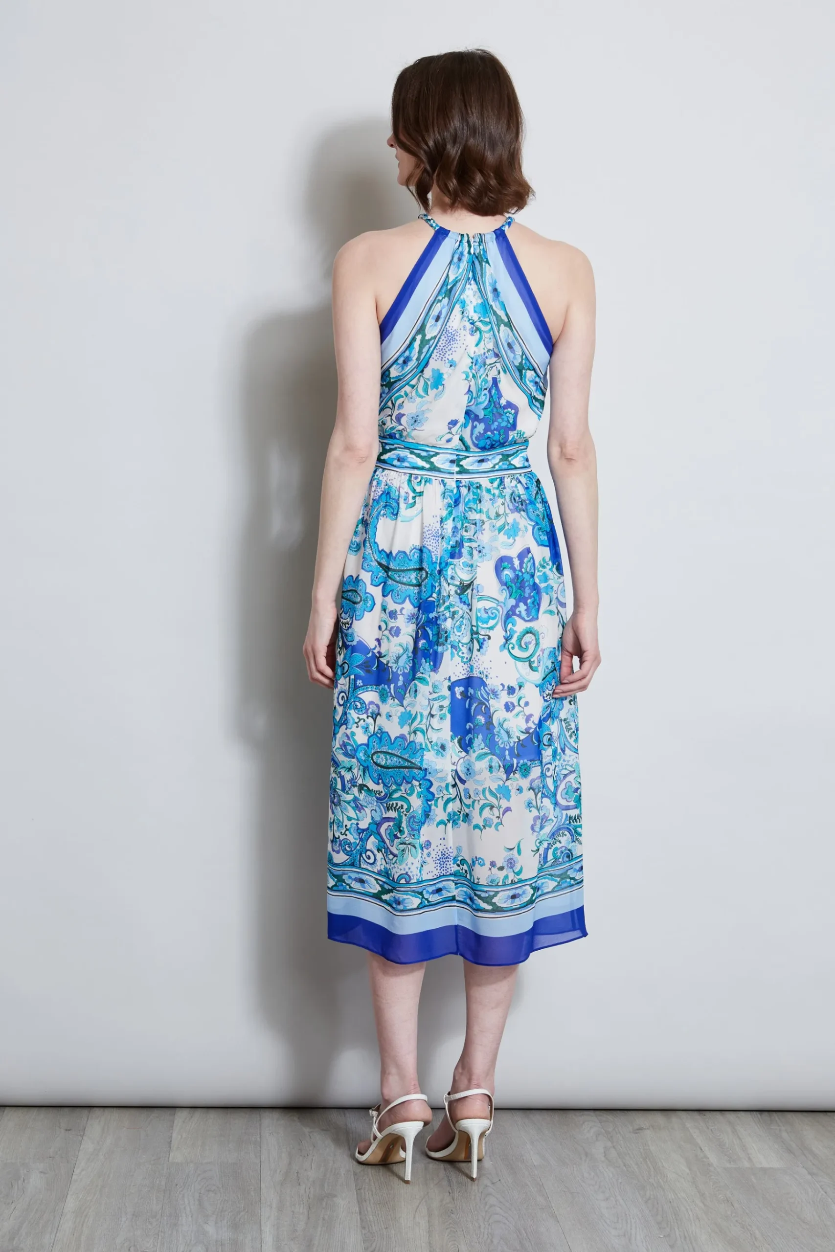 Elie Tahari Calypso Halter Dress- Midi Dresses|Dresses & Jumpsuits