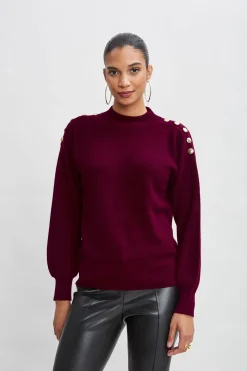 Elie Tahari Cashmere Button Sweater- Tops & Sweaters