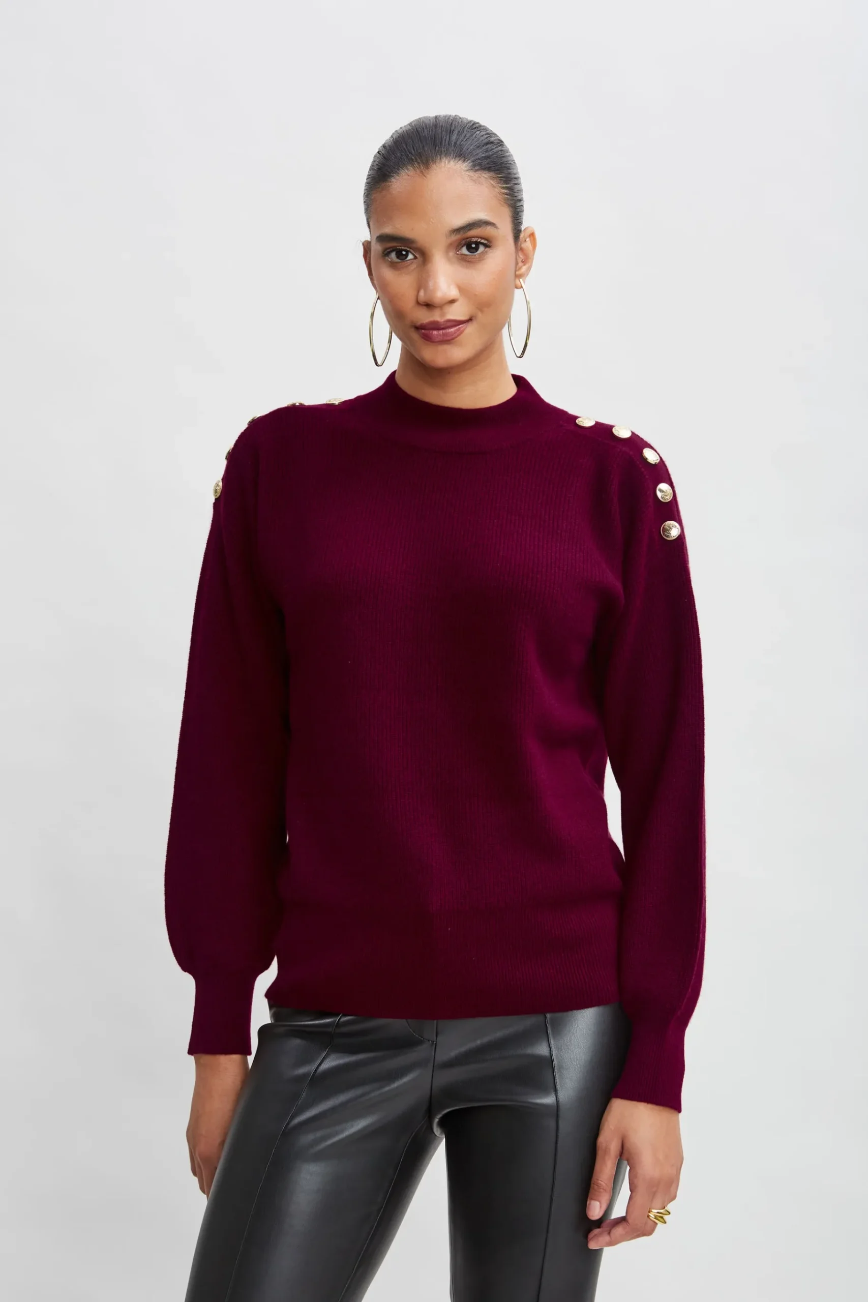 Elie Tahari Cashmere Button Sweater- Tops & Sweaters