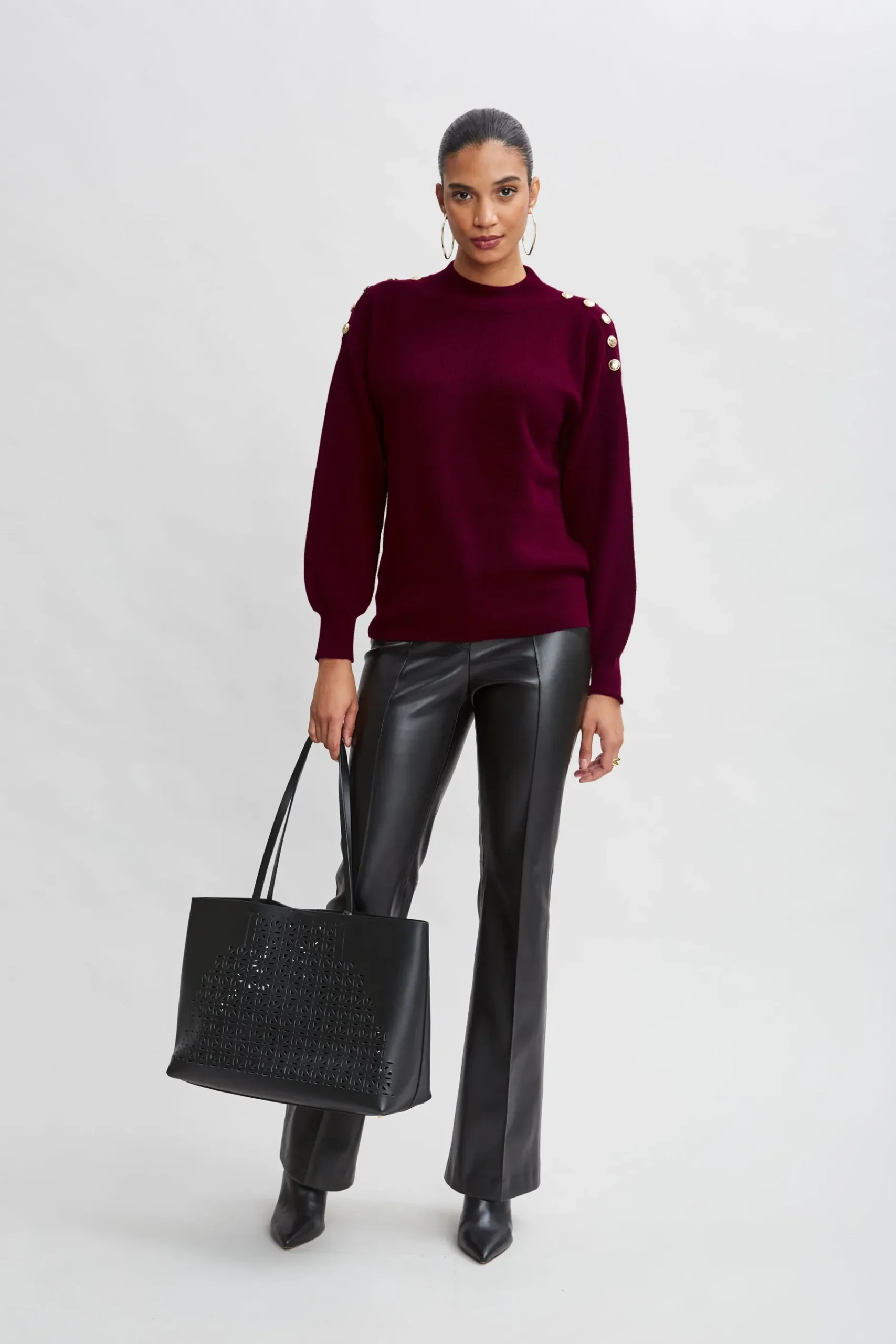 Elie Tahari Cashmere Button Sweater- Tops & Sweaters