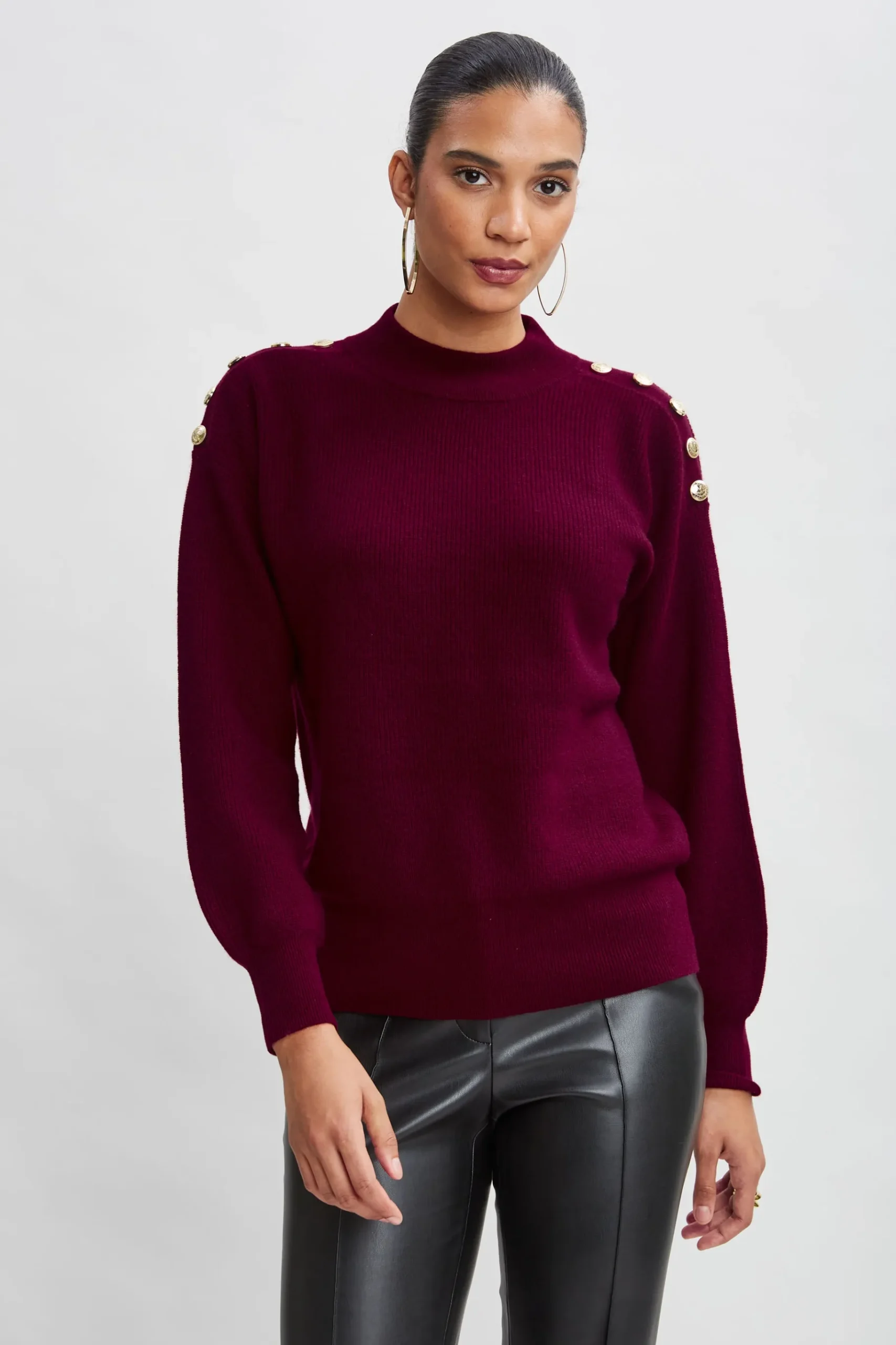 Elie Tahari Cashmere Button Sweater- Tops & Sweaters