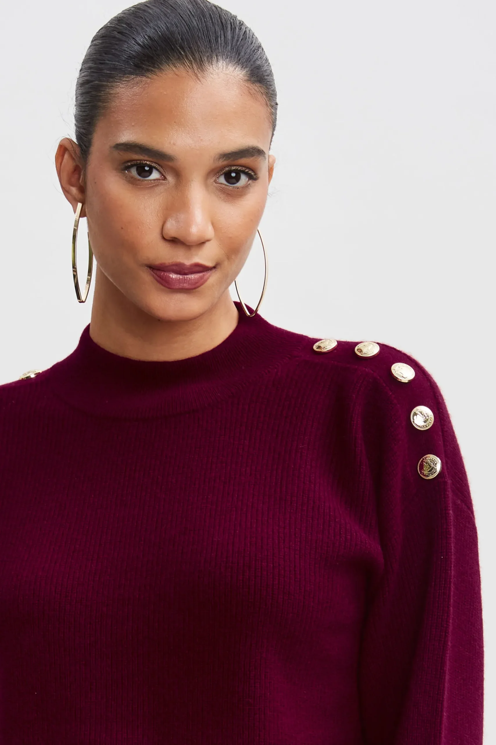 Elie Tahari Cashmere Button Sweater- Tops & Sweaters