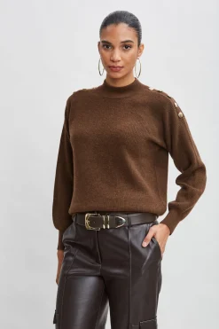 Elie Tahari Cashmere Button Sweater- Tops & Sweaters
