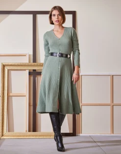 Elie Tahari Cashmere Fit & Flare Dress- Dresses & Jumpsuits|Long Sleeve Dresses