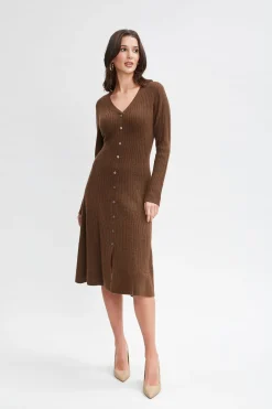 Elie Tahari Cashmere Fit & Flare Dress- Dresses & Jumpsuits|Long Sleeve Dresses