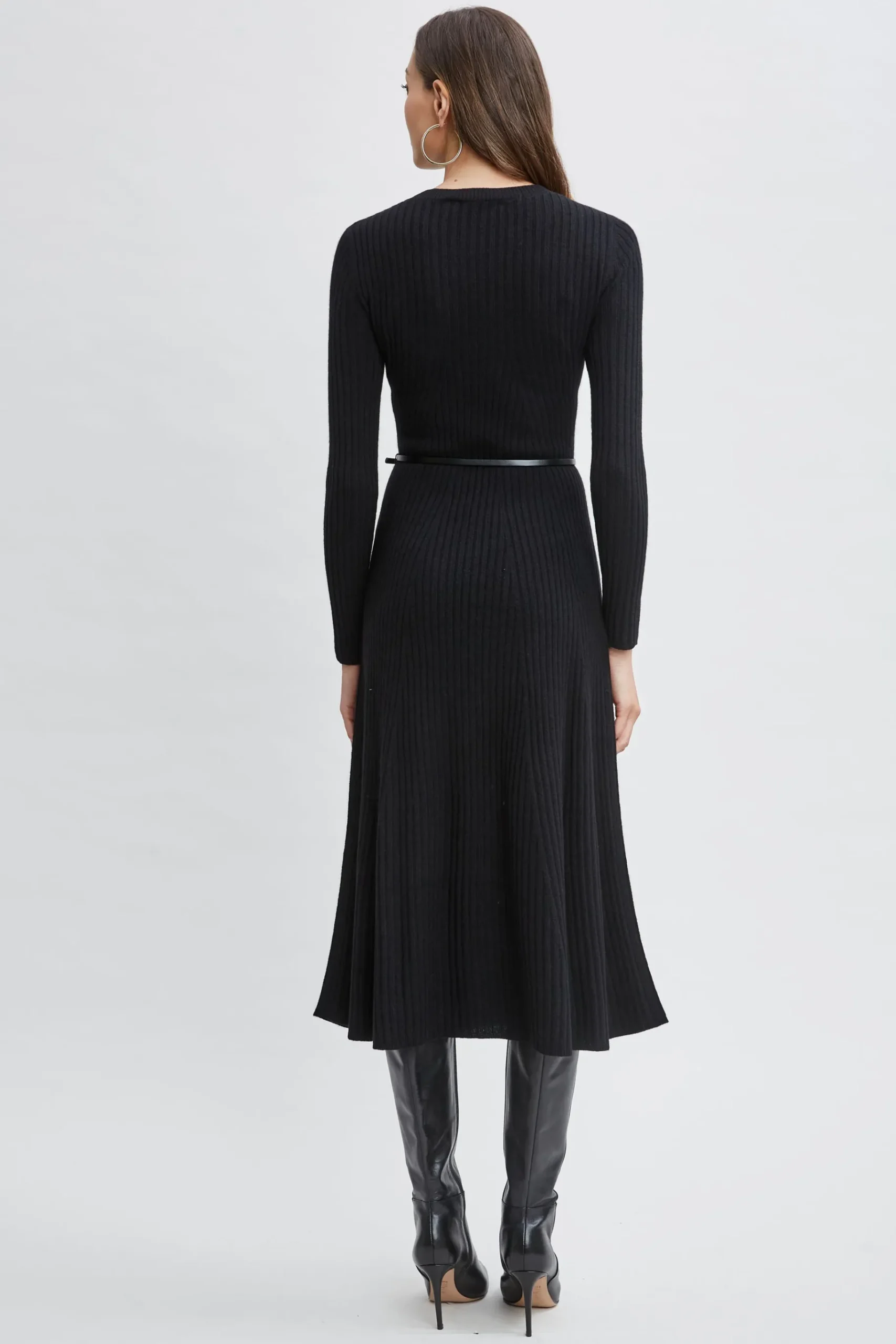 Elie Tahari Cashmere Long Sleeve Belted Dress- Dresses & Jumpsuits