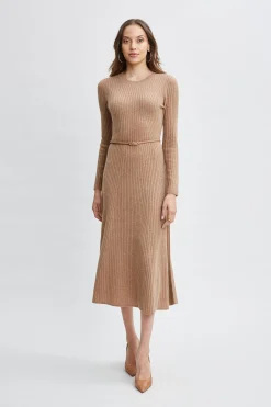 Elie Tahari Cashmere Long Sleeve Belted Dress- Dresses & Jumpsuits