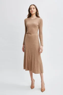 Elie Tahari Cashmere Long Sleeve Belted Dress- Dresses & Jumpsuits