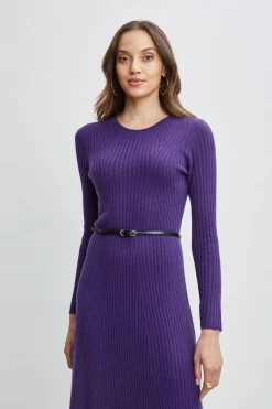 Elie Tahari Cashmere Long Sleeve Belted Dress- Dresses & Jumpsuits