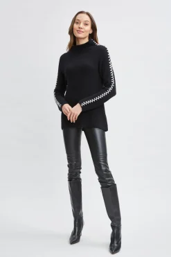 Elie Tahari Cashmere Whipstitch Sweater- Tops & Sweaters