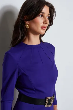 Elie Tahari Chain Belt Dart Dress- Dresses & Jumpsuits|Long Sleeve Dresses