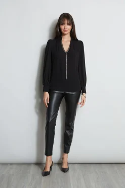 Elie Tahari Chain Collar Shirt- Tops & Sweaters