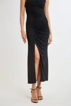 Elie Tahari Chain Detail Asymmetric Matte Jersey Dress- Dresses & Jumpsuits|Sleeveless Dresses