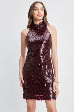 Elie Tahari Chandelier Sequin Halter Dress- Dresses & Jumpsuits