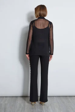 Elie Tahari Chiffon Combo Crepe Blazer- Jackets & Blazers|Suiting