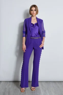 Elie Tahari Chiffon Combo Crepe Blazer- Jackets & Blazers|Suiting
