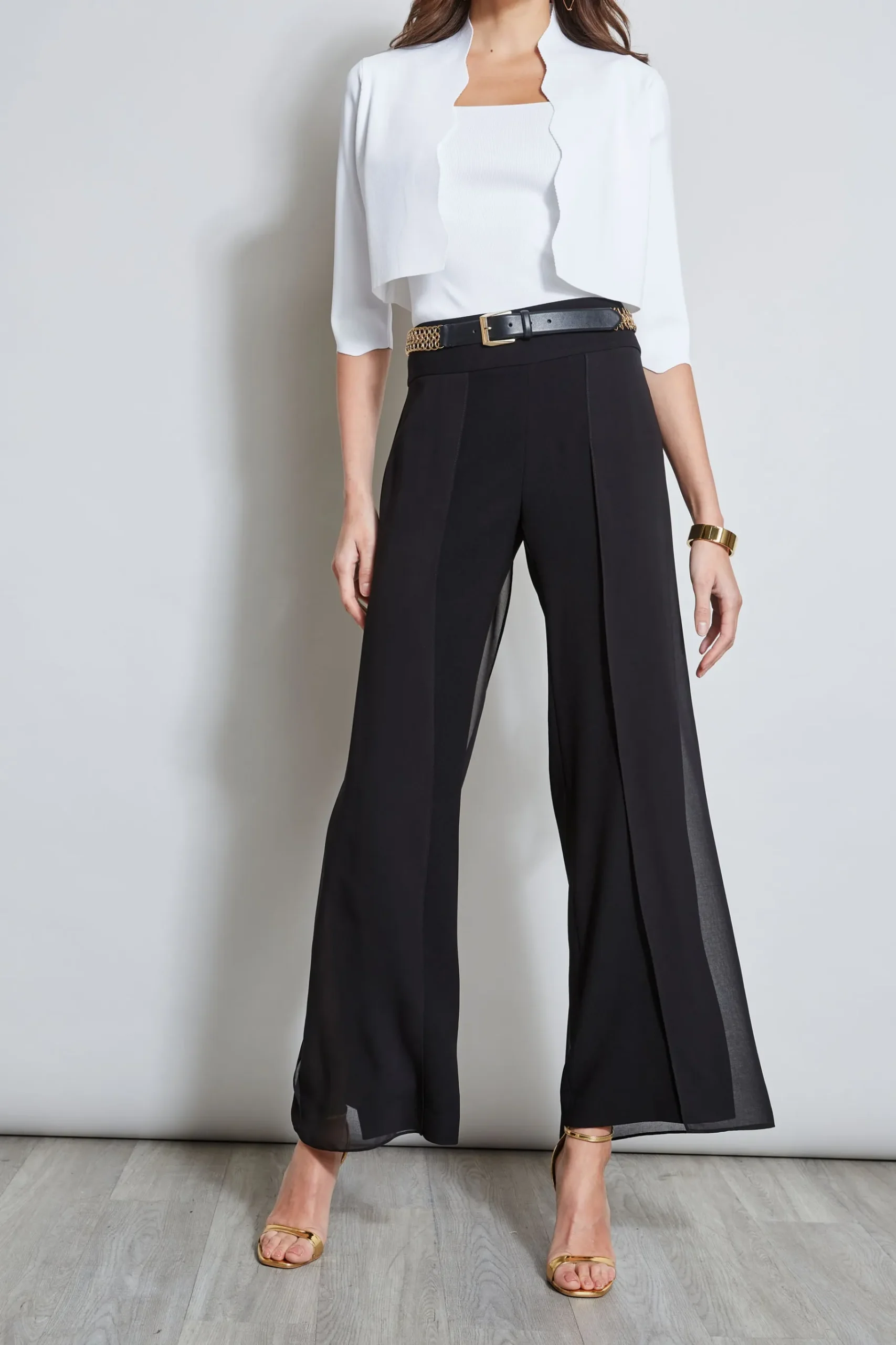 Elie Tahari Chiffon Panel Pant- Bottoms