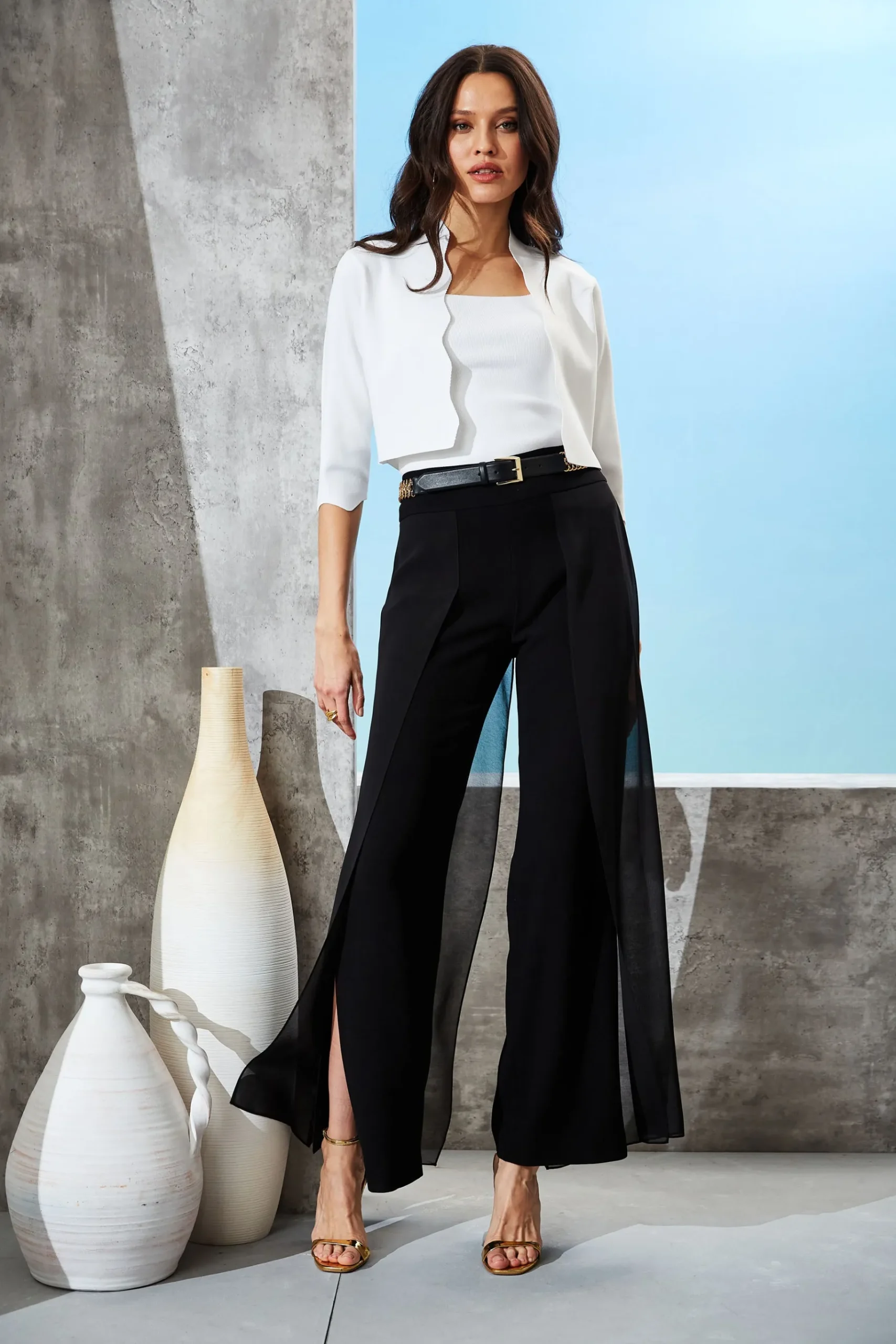 Elie Tahari Chiffon Panel Pant- Bottoms