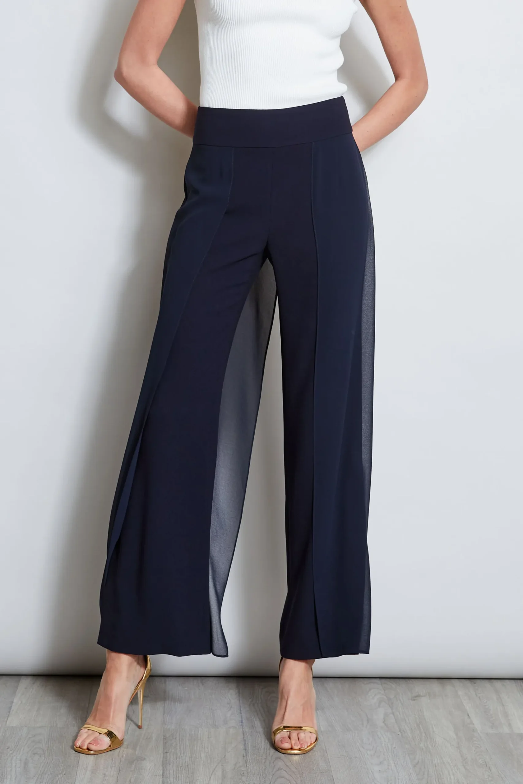 Elie Tahari Chiffon Panel Pant- Bottoms