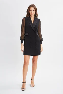 Elie Tahari Chiffon Sleeve Blazer Dress- Dresses & Jumpsuits|Suiting