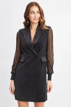 Elie Tahari Chiffon Sleeve Blazer Dress- Dresses & Jumpsuits|Suiting