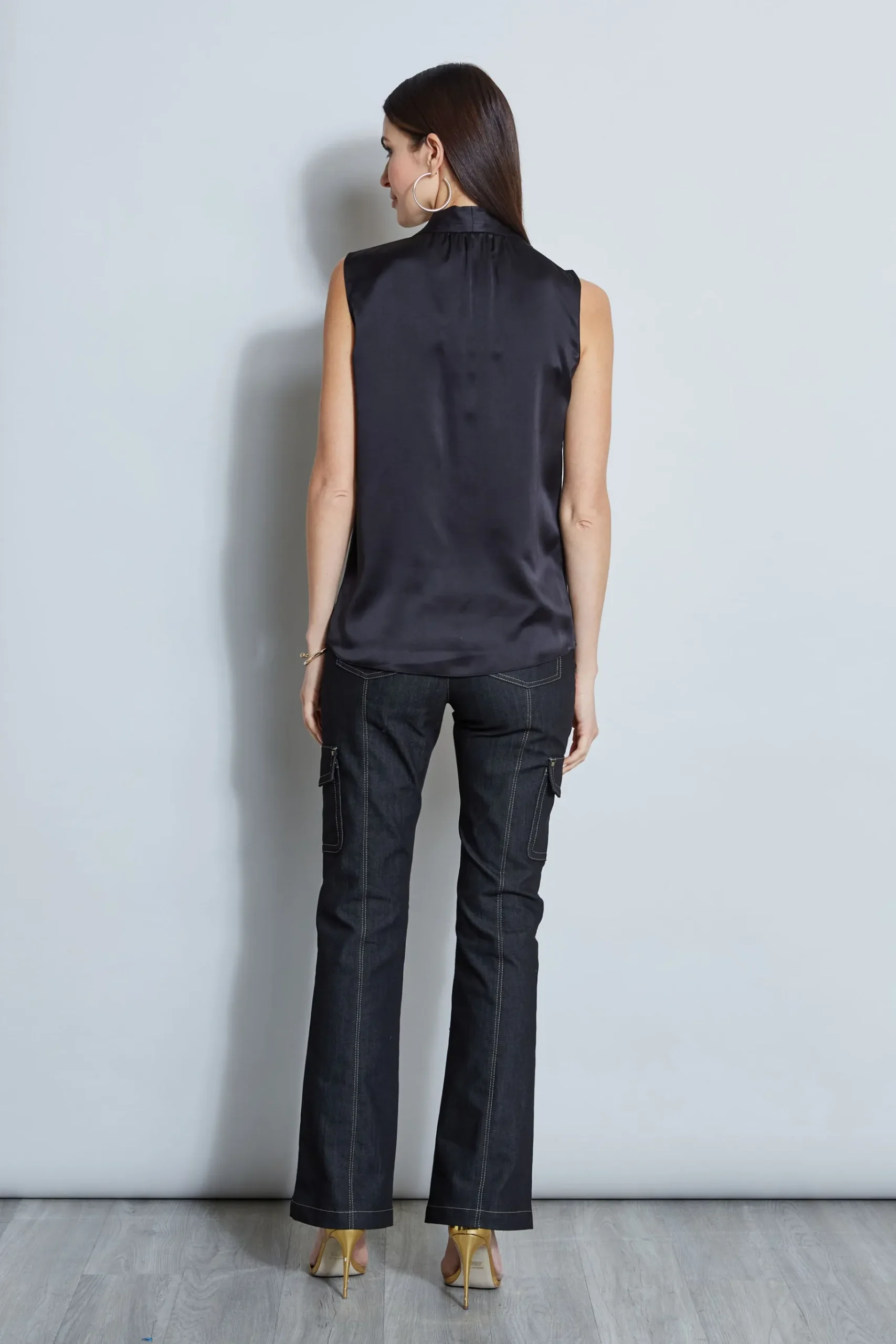 Elie Tahari Contour Silk Satin Shirt- Tops & Sweaters