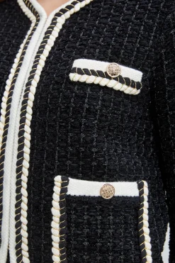 Elie Tahari Contrast Cardigan Sweater- Tops & Sweaters|Suiting