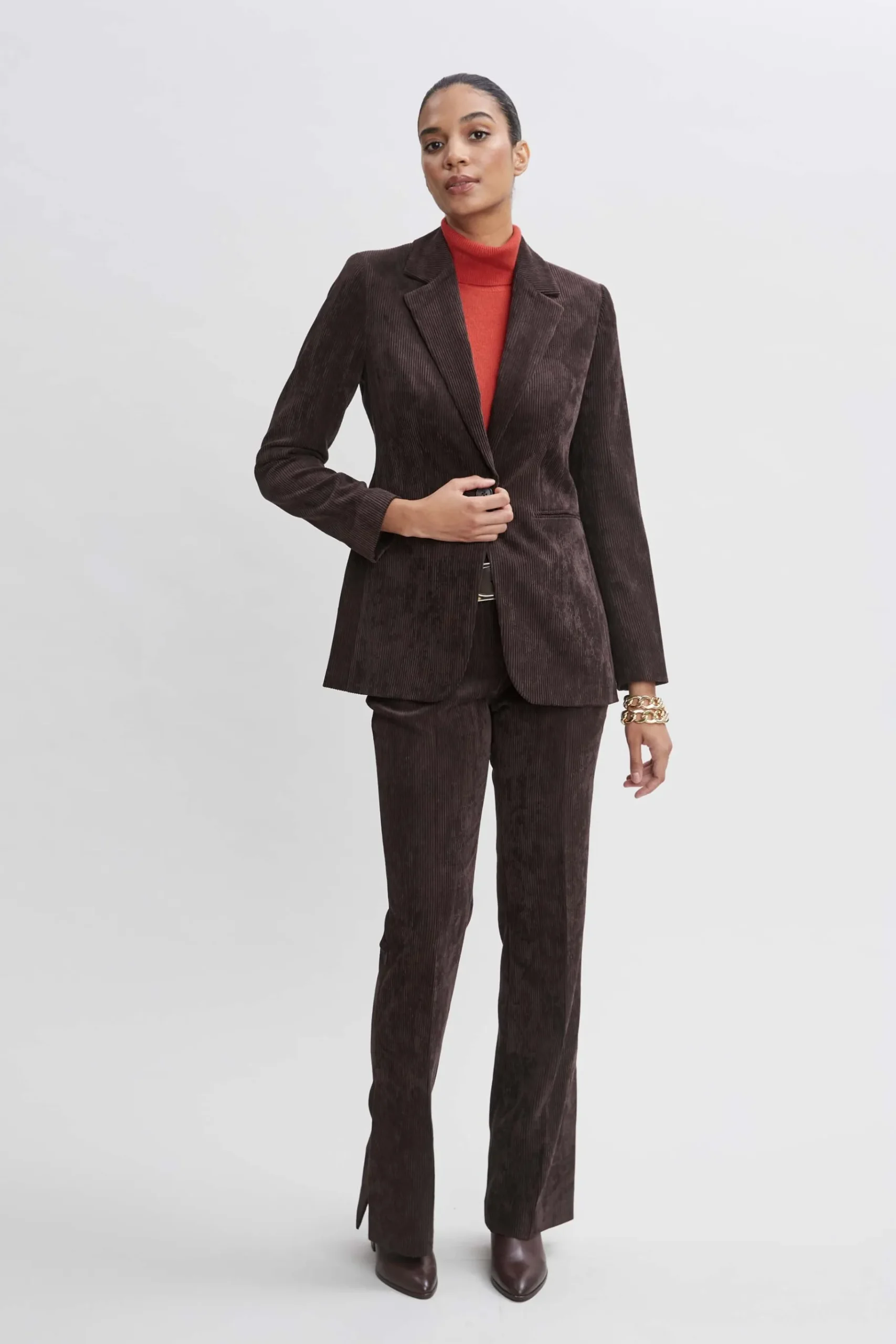 Elie Tahari Corduroy Fit & Flare Pant- Bottoms|Suiting
