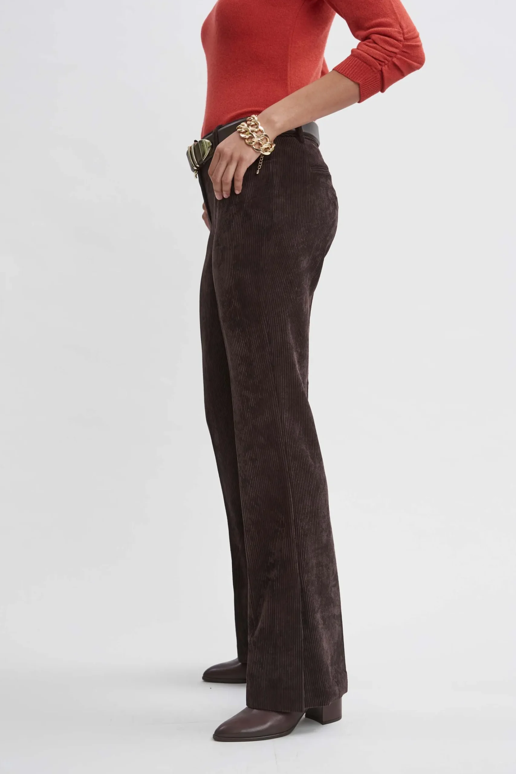 Elie Tahari Corduroy Fit & Flare Pant- Bottoms|Suiting