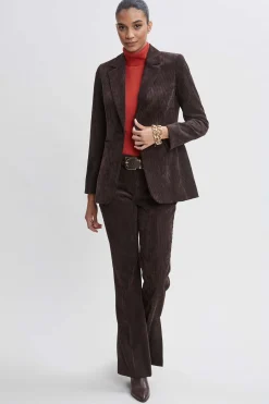 Elie Tahari Corduroy Single Button Blazer- Jackets & Blazers|Suiting