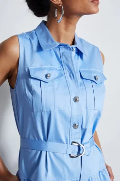 Elie Tahari Cotton Utility Dress- Dresses & Jumpsuits|Sleeveless Dresses