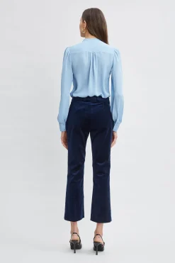 Elie Tahari Cotton Velvet Flare Pant- Bottoms|Suiting