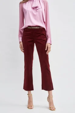 Elie Tahari Cotton Velvet Flare Pant- Bottoms|Suiting