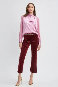 Elie Tahari Cotton Velvet Flare Pant- Bottoms|Suiting