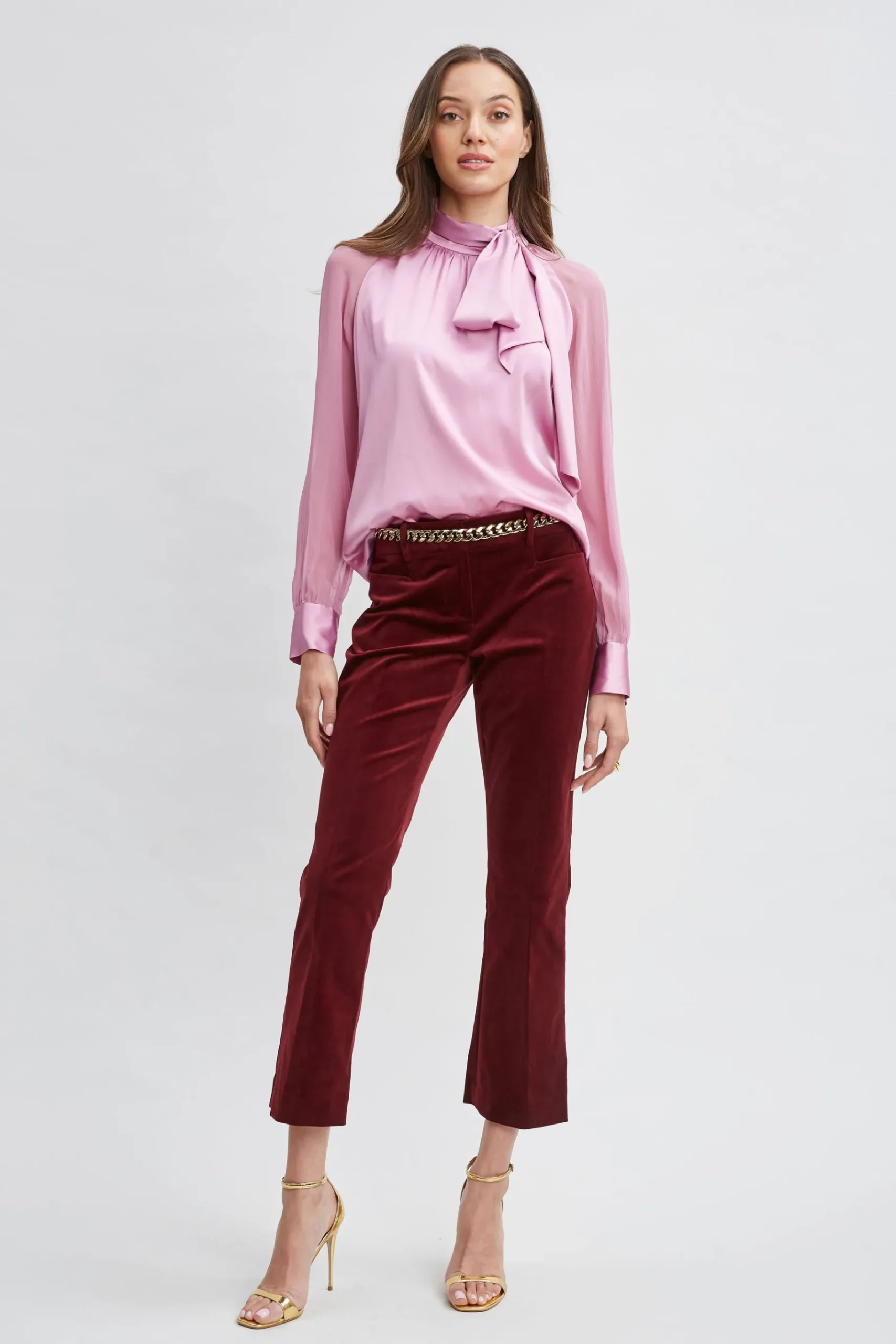 Elie Tahari Cotton Velvet Flare Pant- Bottoms|Suiting