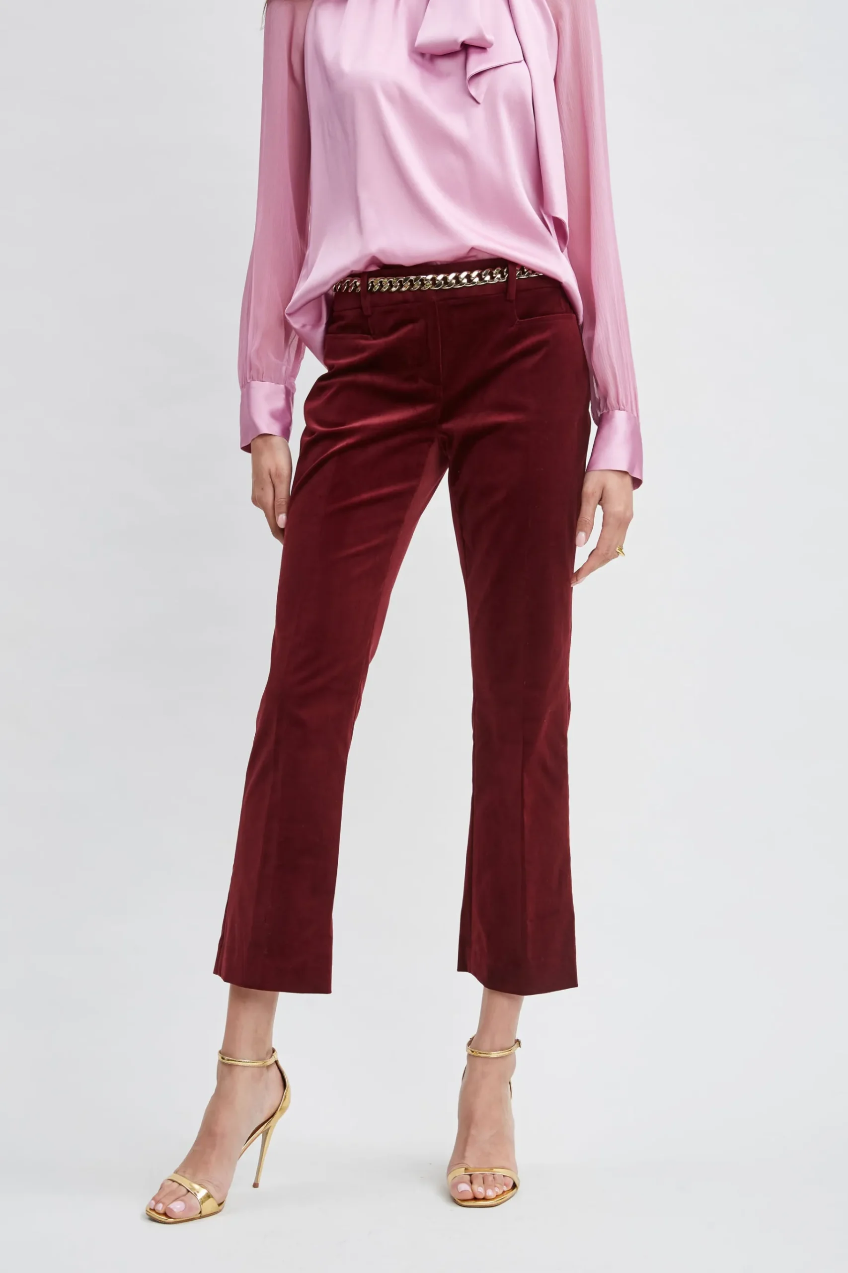 Elie Tahari Cotton Velvet Flare Pant- Bottoms|Suiting