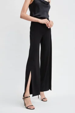 Elie Tahari Crepe Overlay Slit Pant- Bottoms|Suiting