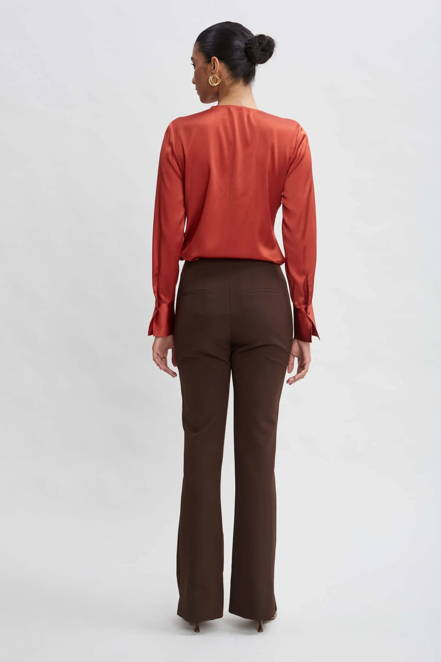 Elie Tahari Crepe Seam Slit Flare Pant- Bottoms