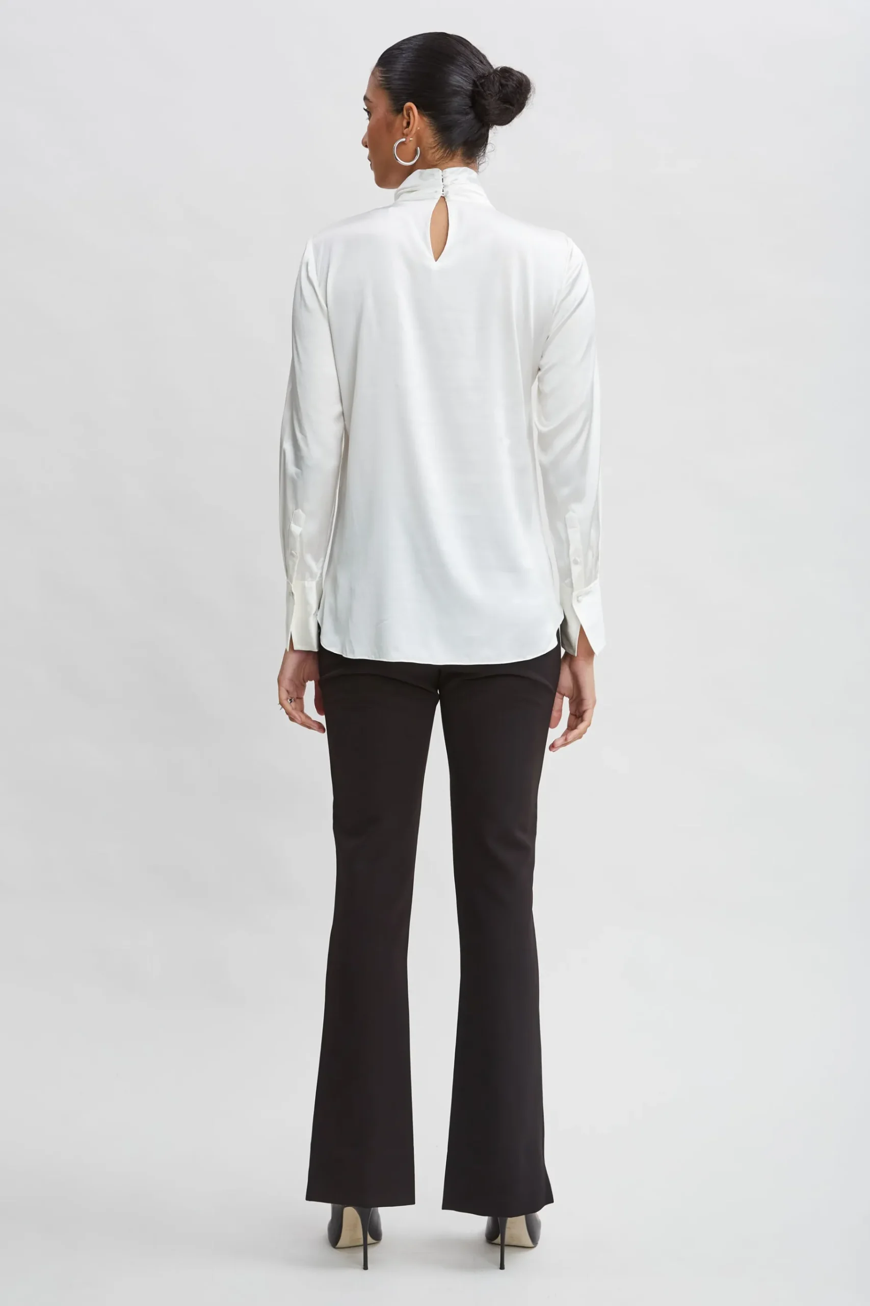 Elie Tahari Crepe Seam Slit Flare Pant- Bottoms|Suiting